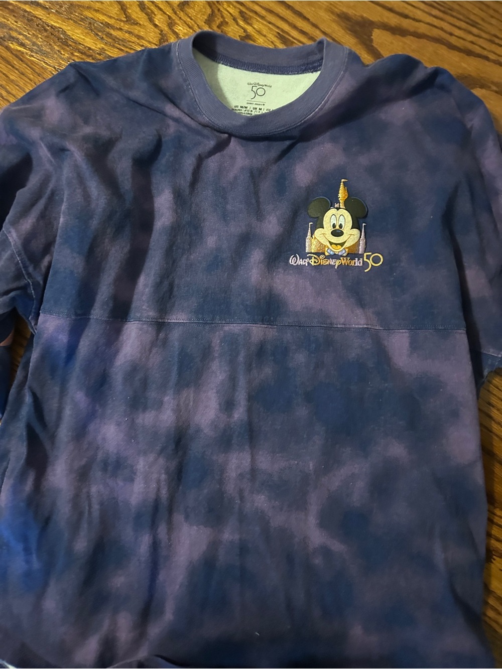Disney Navy and Purple Tie-Dye Mickey 50th Anniversary Tee ADULT